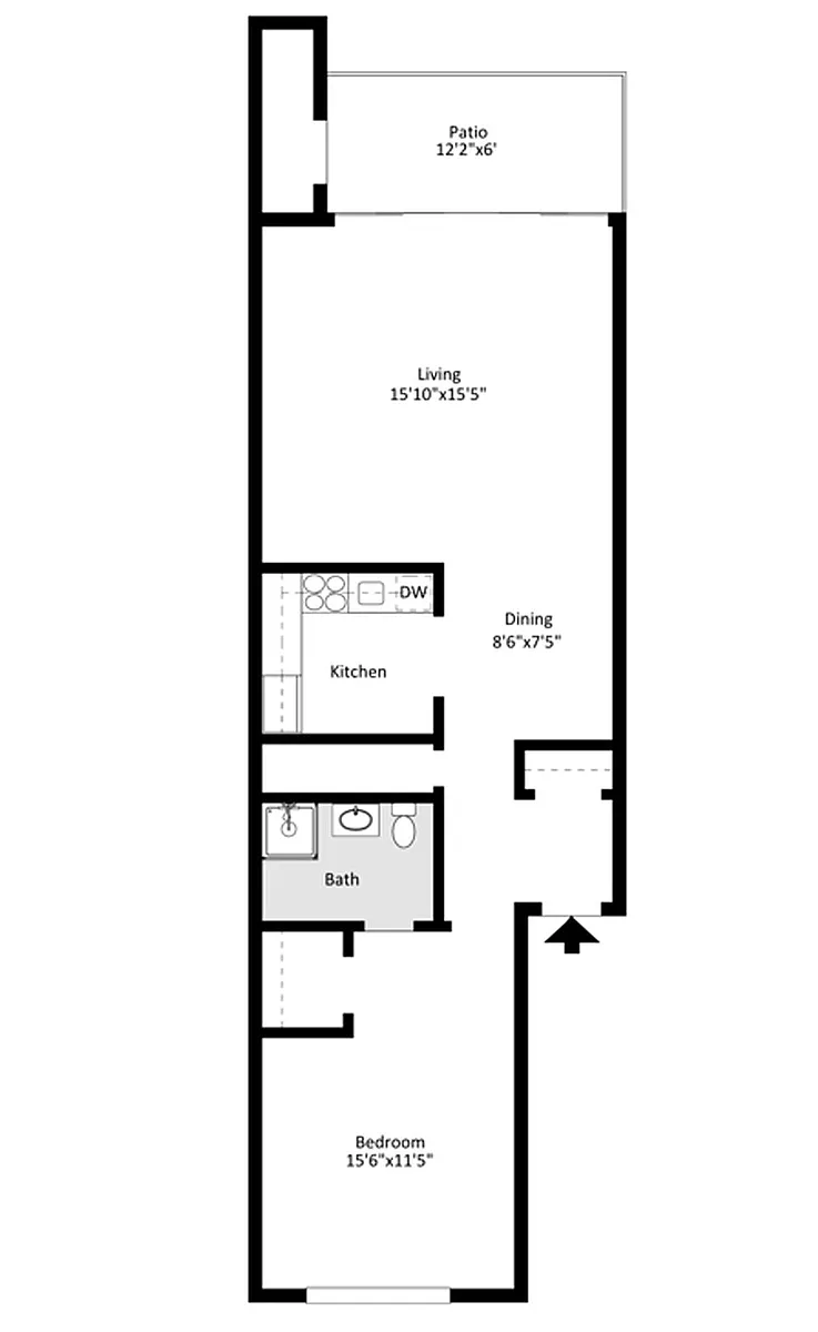 Floor plan Large One Bedroom