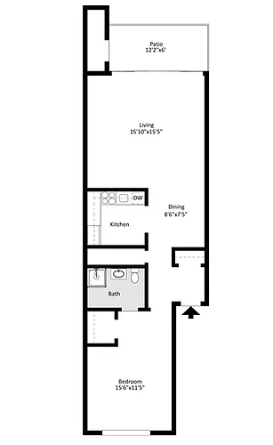 Floor plan Large One Bedroom