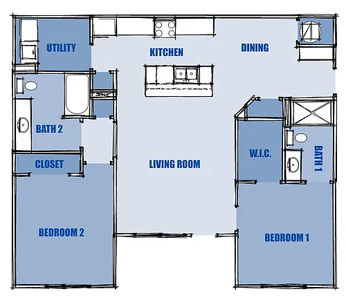 Floor plan 2 Bed - Phase II