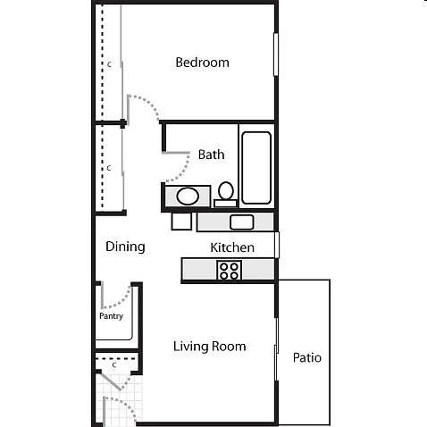 Floor plan one bedroom