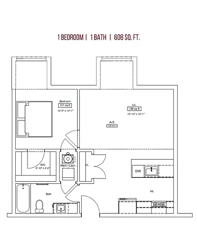 Floor plan 1 Bedroom