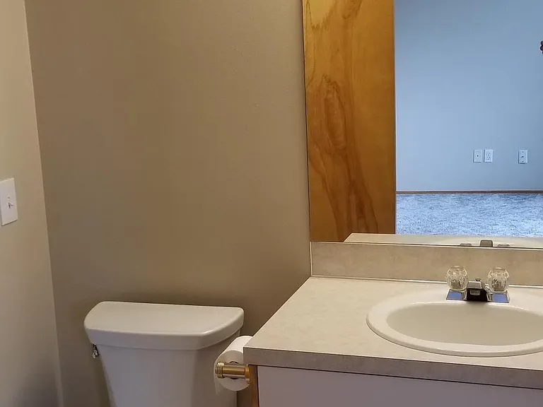 View into the ensuite bathroom.