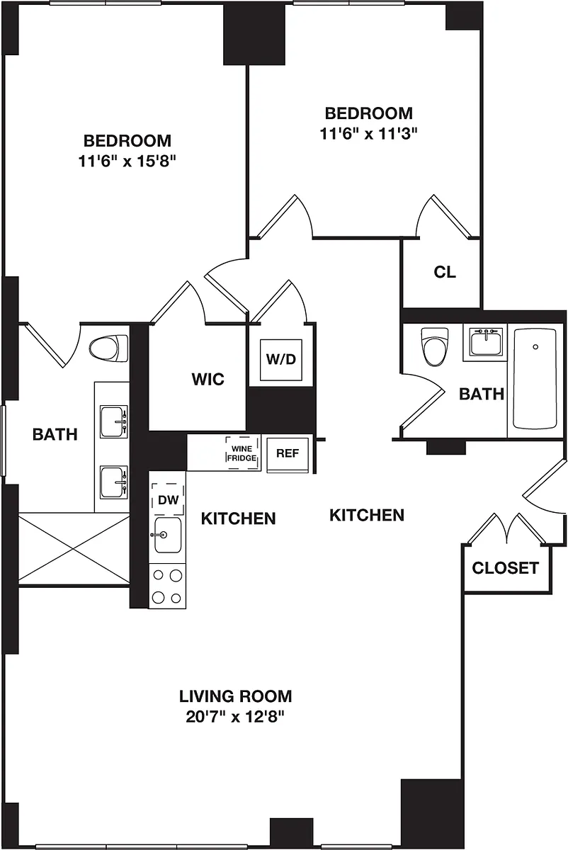 Floor plan Two Bedroom 11A