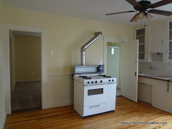 Large kitchen, hardwood floors!