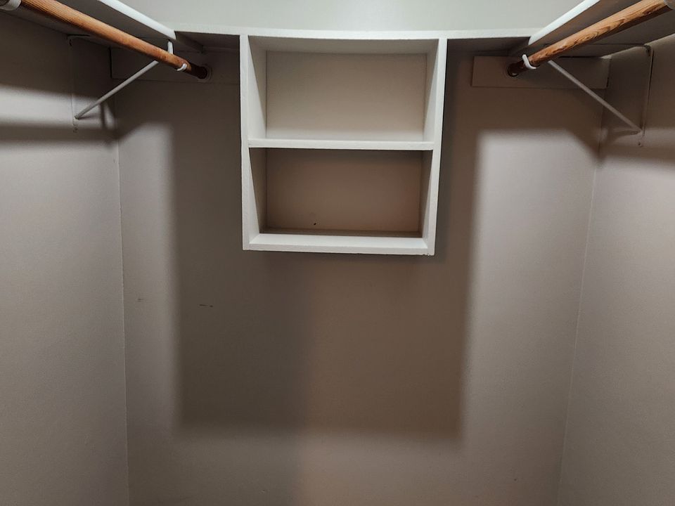 Walk in closet in hallway