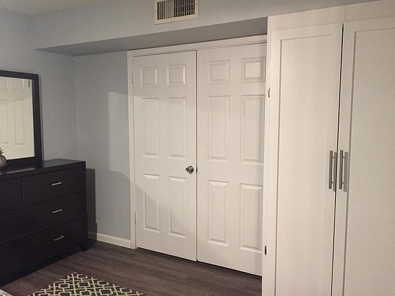 Double doors from bedroom to living room