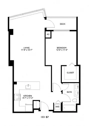 Floor plan 1X1 B7