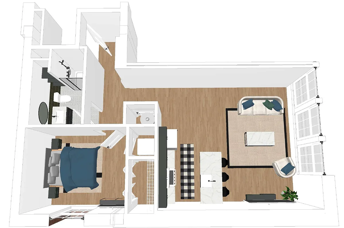 Floor plan H - One Bedroom