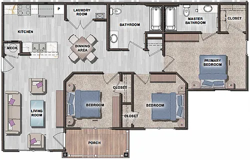 Floor plan 3 bedroom 30%