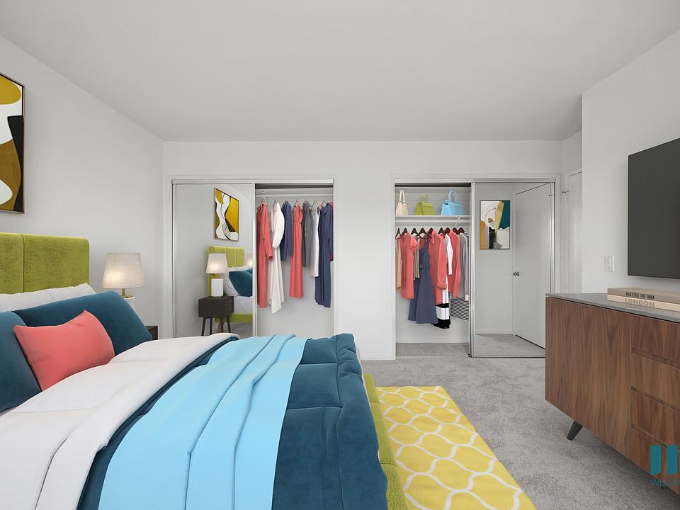 Large-Size Bedroom with Two Mirrored Closets