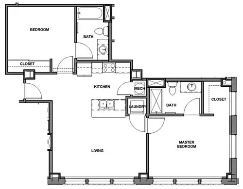 Floor plan 2 Bedroom A