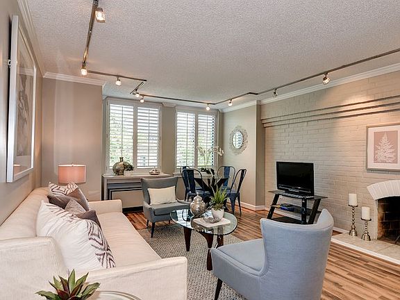 Living/Dining Room with Wood Burning Fireplace