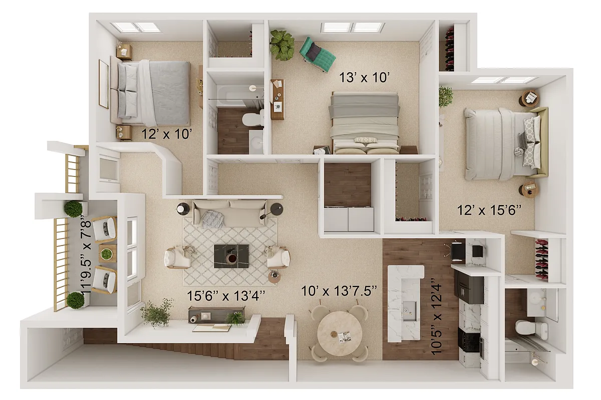 Floor plan Mill Stone Reno Quartz C3B