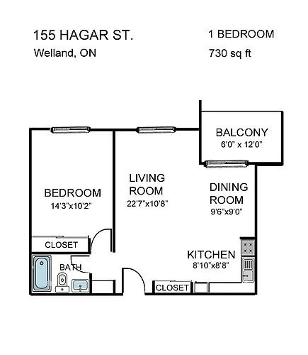 Floor plan 1 Bedroom Deluxe