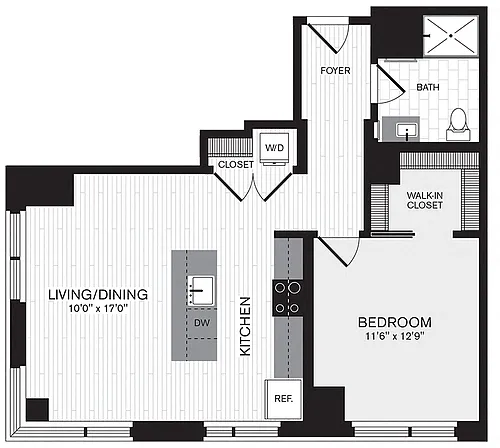 Floor plan 1 Bed/1 Bath