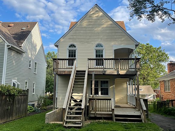 Back of the house with two decks.