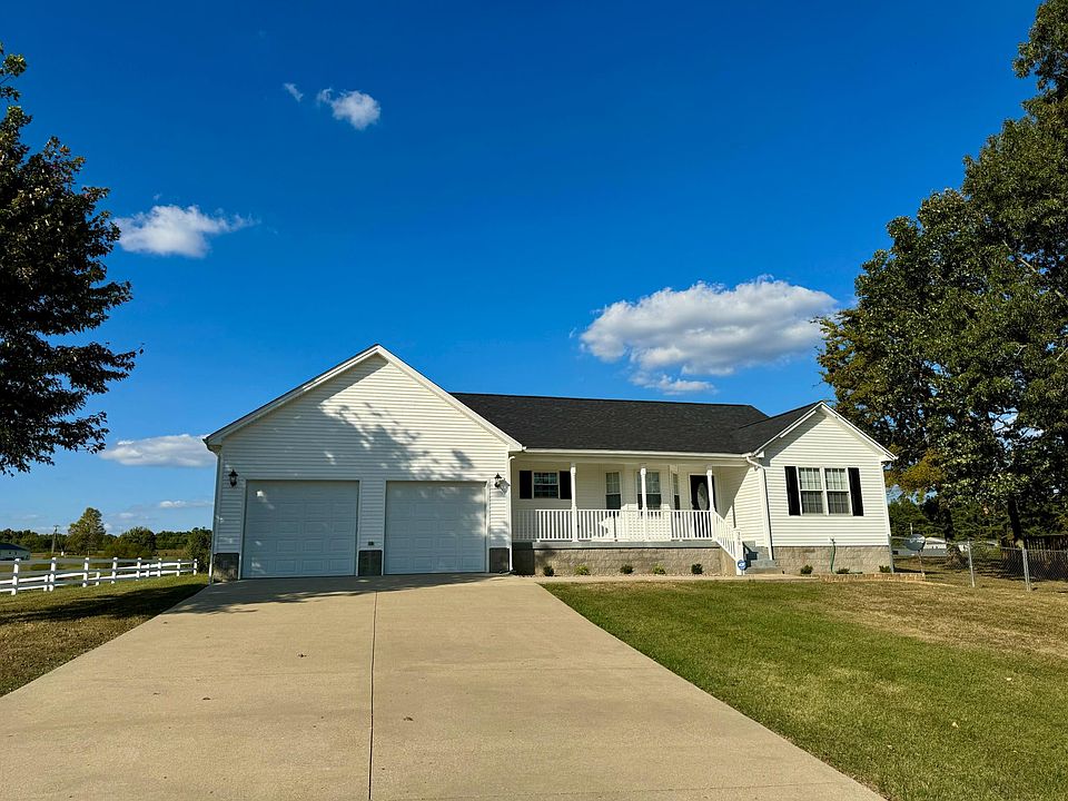 View from oversized driveway