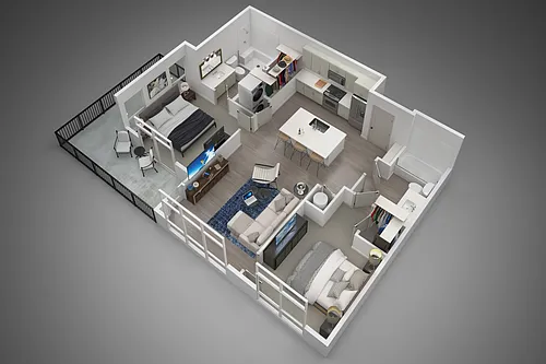 Floor plan 2 Bed/2 Bath