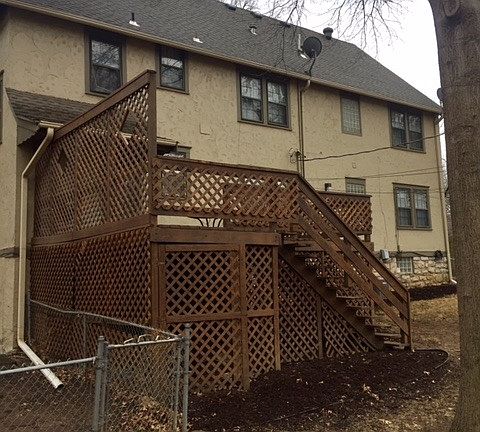 Back Walkout Deck with Fence