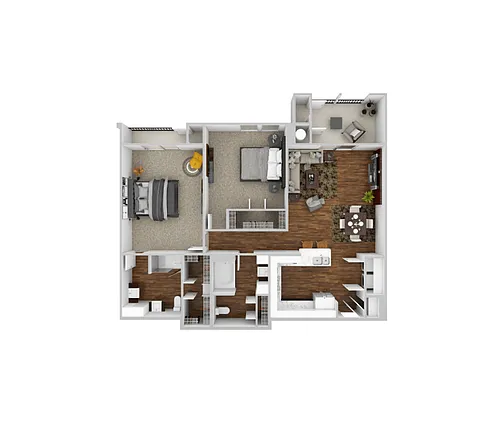 Floor plan Two Bedroom - Coltrane