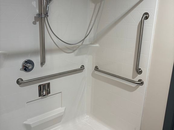 roll in shower with seat