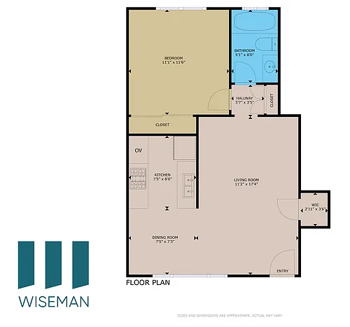 Floor plan One-Bedroom One-Bathroom