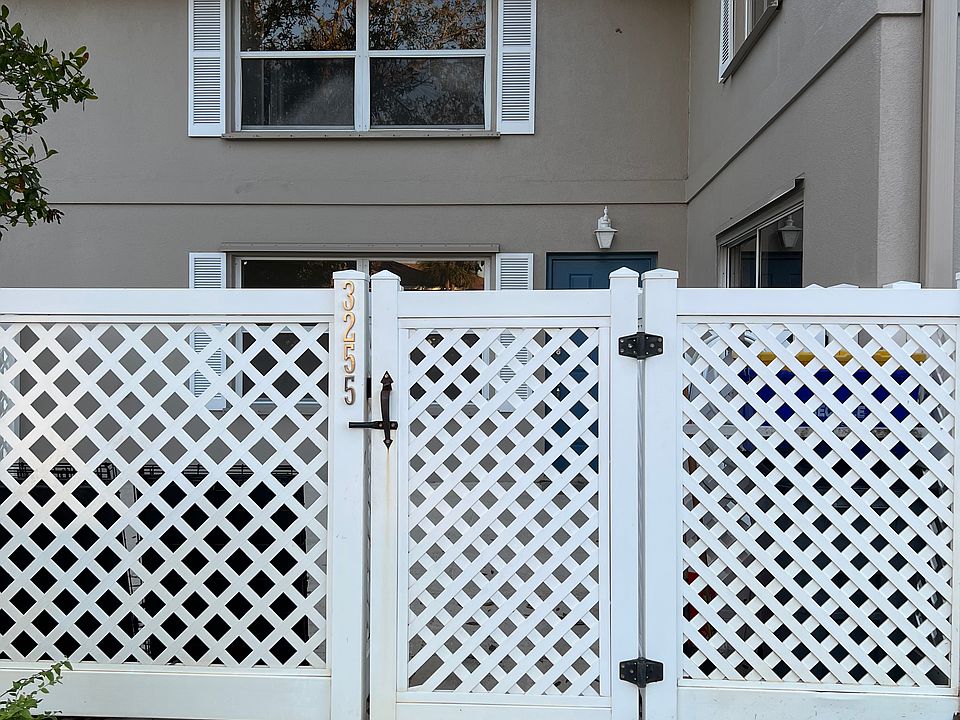 Gated entrance to patio