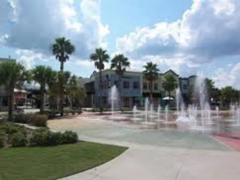 Kids can play at the town square across from the condo while enjoying some food and drink