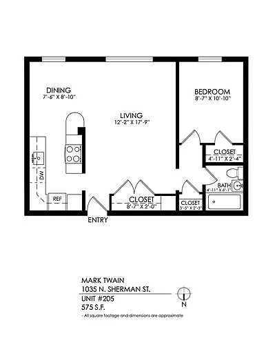 Floor plan 1 Bedroom, 1 Bath