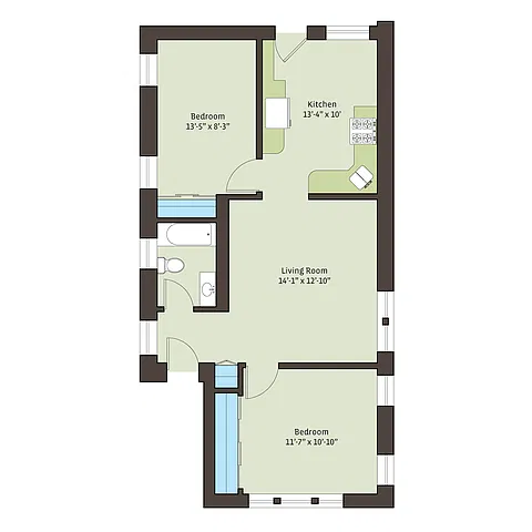 Floor plan knwc-2bd