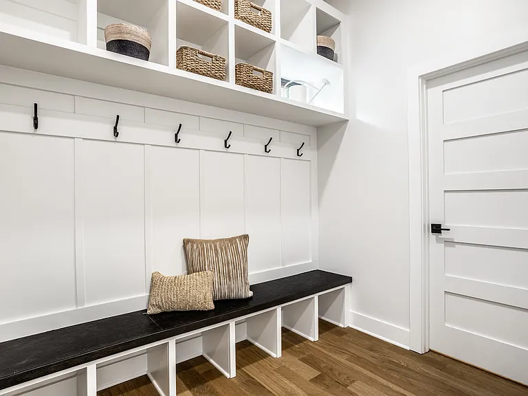 custom mudroom and drop-zone area