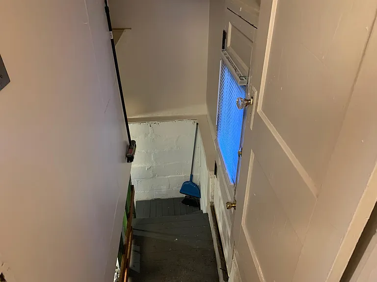 basement stairs.