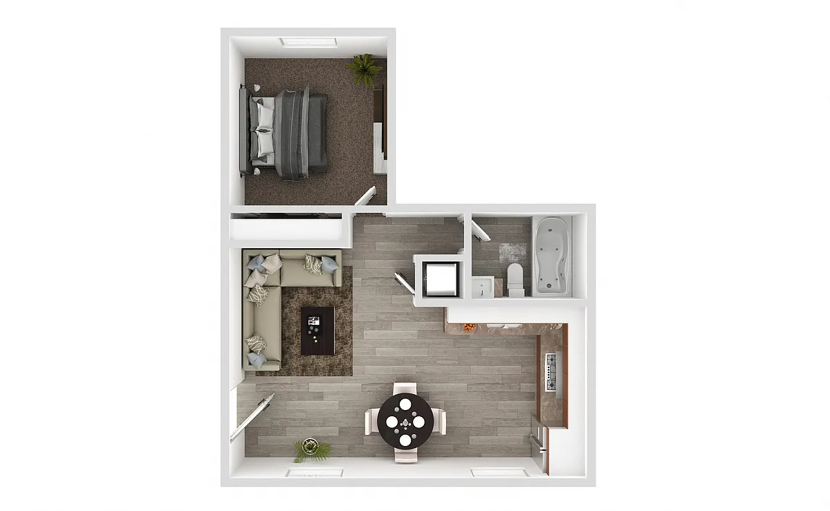 Floor plan One Bedroom One Bath