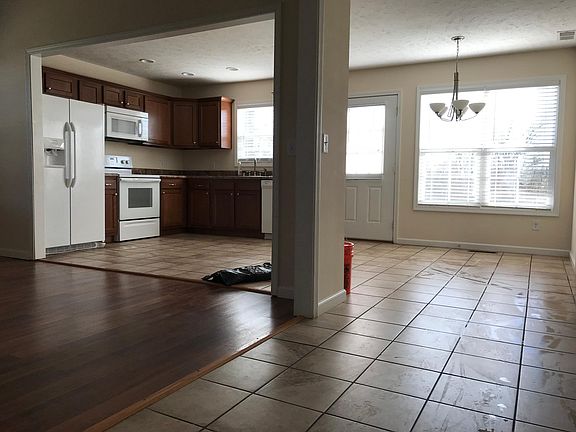 Dining room and kitchen area