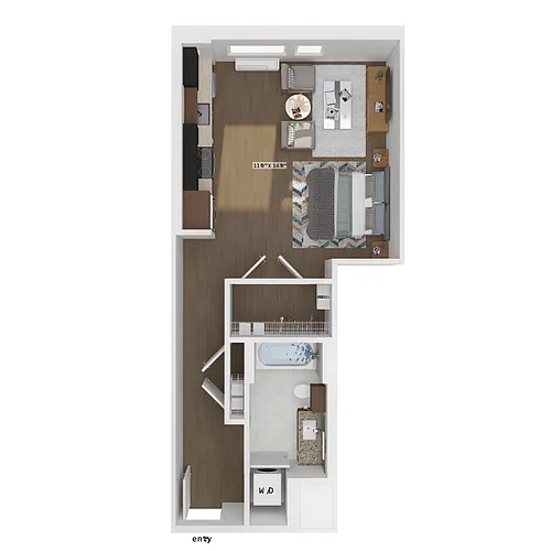 Floor plan Studio 01D