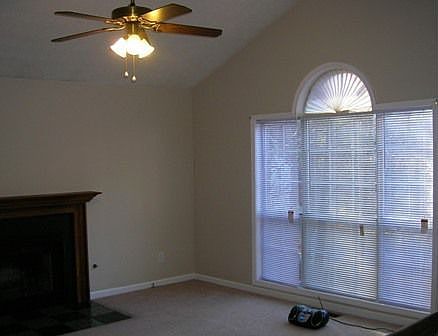 Vaulted ceiling & Fireplace