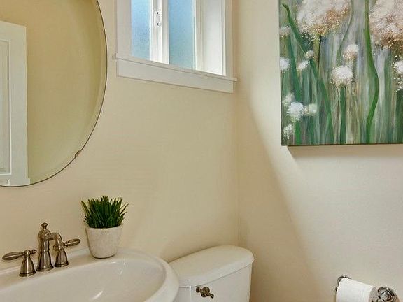 guest bathroom next to living room