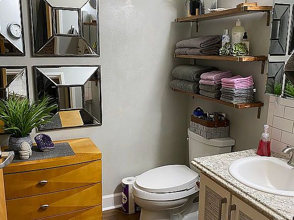 Floating wood shelving