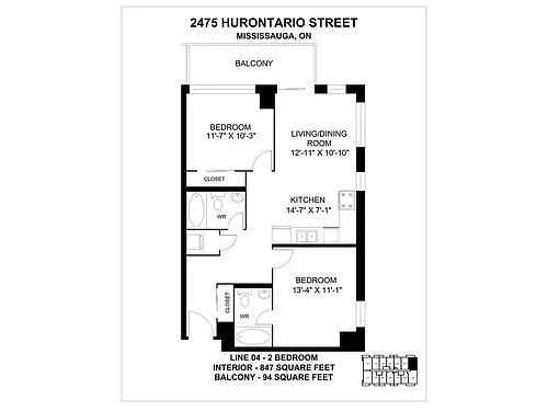Floor plan 2 Bedroom 2 Bed 2 Bath