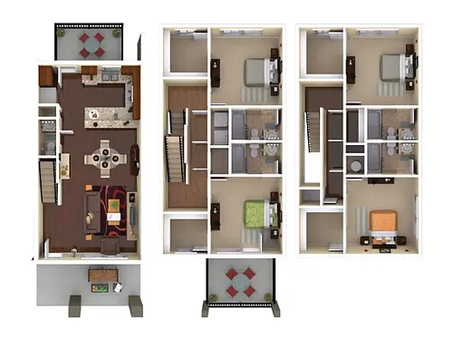 Floor plan Milledge Unfurnished 4 Bed 4 and a Half Bath