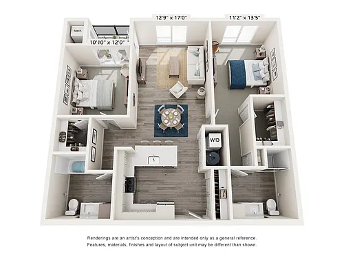 Floor plan Two Bed - B1