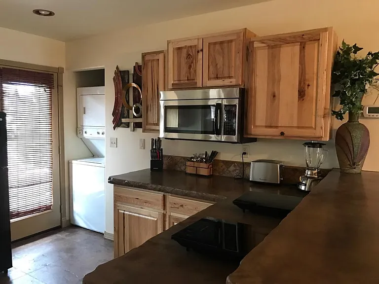 living room into kitchen