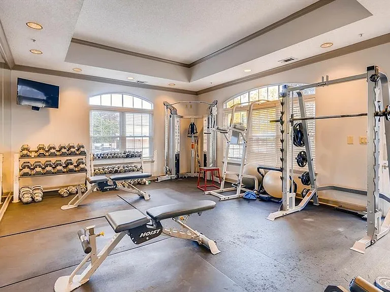 The fitness center is located near the pool in the B-building and is open to all residents. Card access is required to access the facility after business hours. The fitness center is for the enjoyment of residents only.The fitness center is located near