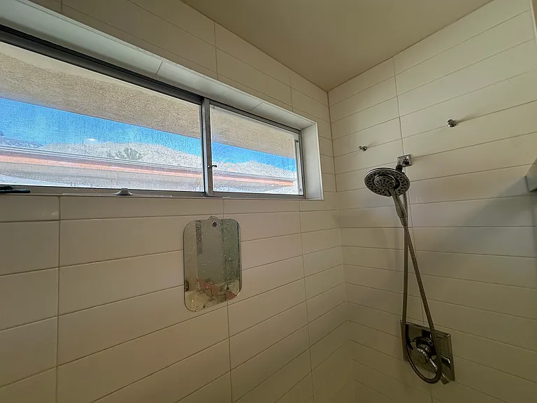 Even the walk-in shower has a view! __