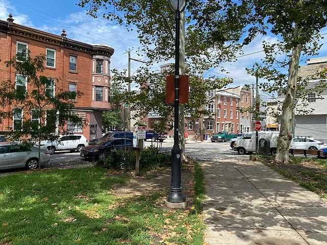 Right acroos street to the dog park, Dickinson Sq Park