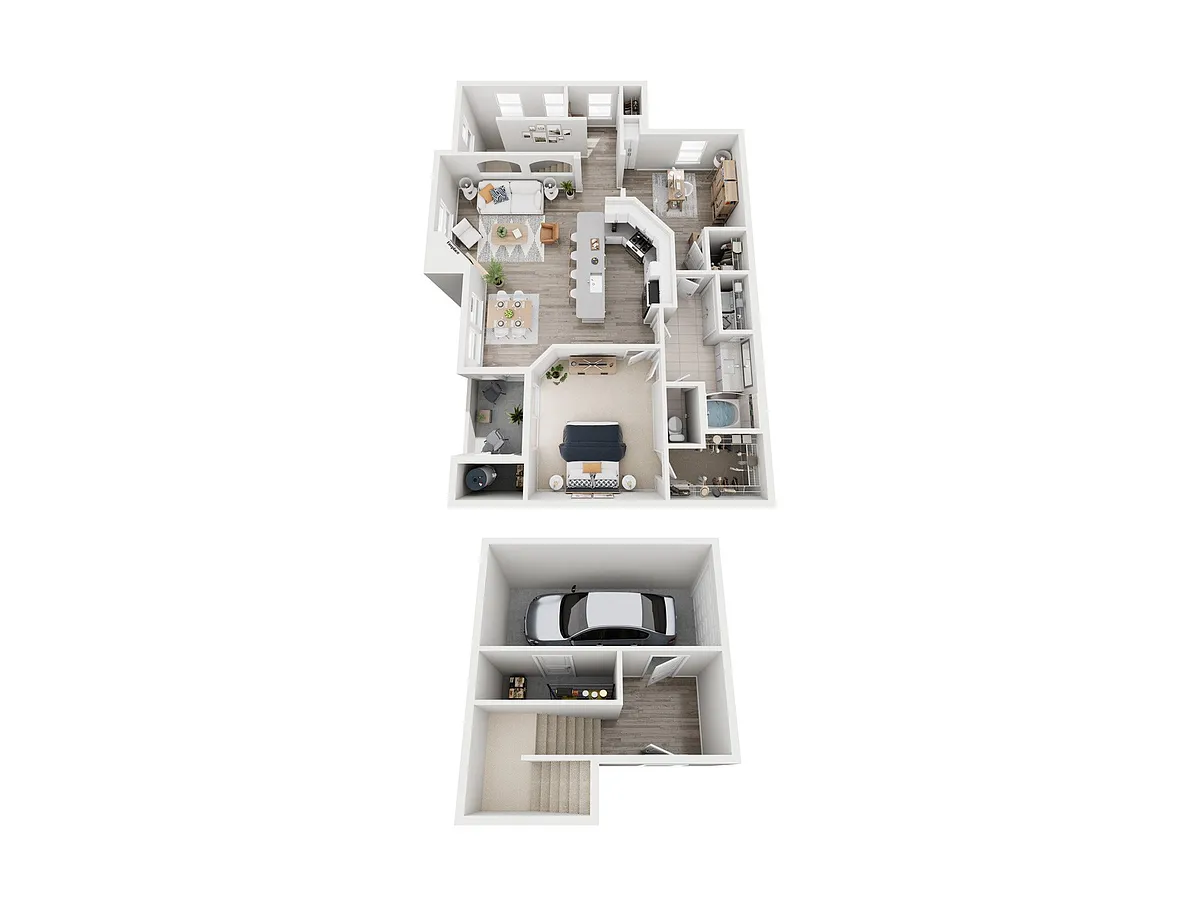 Floor plan 1 Bed 1 Bath + Den