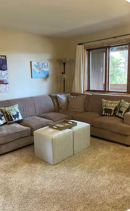 Couch has queen size hide a bed