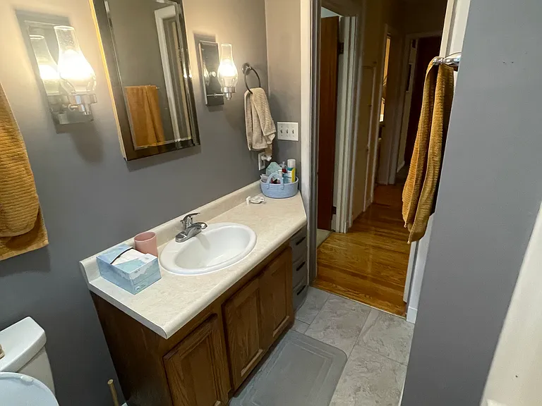 First floor bathroom, facing north.