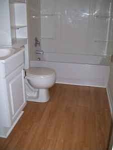 New laminate wood flooring in kitchen too.