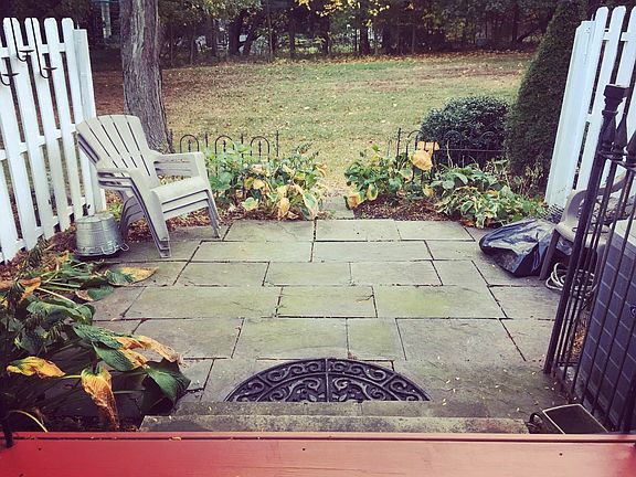Back yard - stone patio